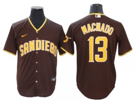 San Diego Padres #13 Manny Machado Brown Road Cool Base Jersey