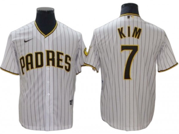 San Diego Padres #7 Ha-Seong Kim White Home Cool Base Jersey