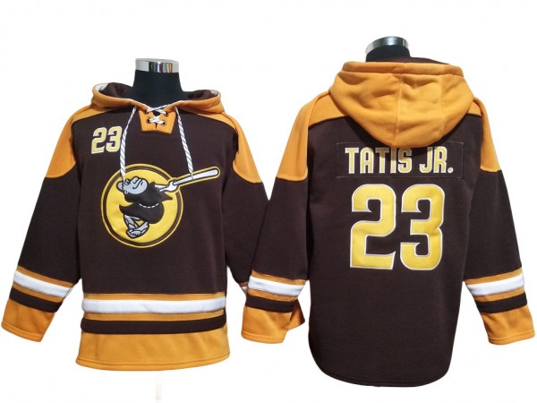 San Diego Padres #23 Fernando Tatis Jr. Brown Pullover Hoodie