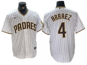 San Diego Padres #4 Luis Arraez White Cool Base Jersey