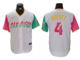 San Diego Padres #4 Luis Arraez White City Connect Cool Base Jersey