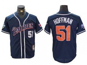 San Diego Padres #51 Trevor Hoffman Navy 1998 Cooperstown Colletcion Jersey