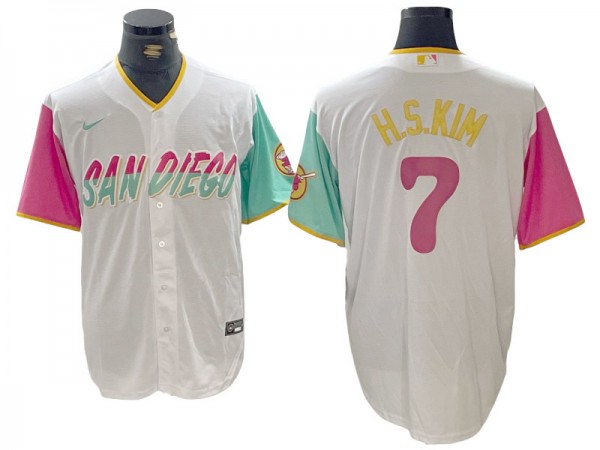 San Diego Padres #7 Ha-Seong Kim White City Connect Cool Base Jersey