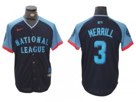 National League #3 Jackson Merrill Black 2024 MLB All-Star Game Limited Jersey