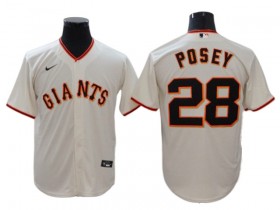 San Francisco Giants #28 Buster Posey Cream Home Cool Base Jersey