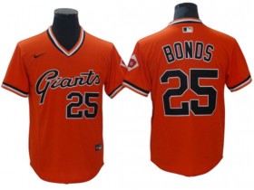 San Francisco Giants #25 Barry Bonds Orange Cooperstown Jersey