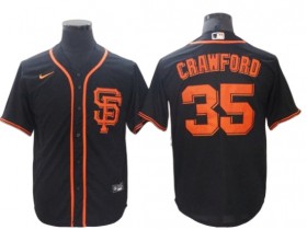 San Francisco Giants #35 Brandon Crawford Black Alternate Cool Base Jersey