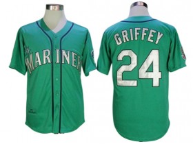 Seattle Mariners #24 Ken Griffey Jr. Green 1995 Throwback Jersey