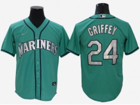 Seattle Mariners #24 Ken Griffey Jr. Aqua Alternate Cool Base Jersey