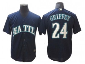 Seattle Mariners #24 Ken Griffey Jr. Navy Alternate Cool Base Jersey