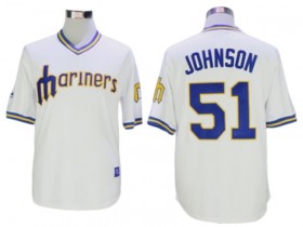 Seattle Mariners #51 Randy Johnson White Throwback Jersey