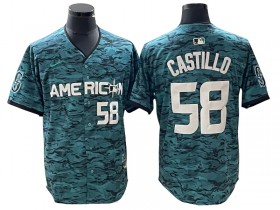 American League Seattle Mariners #58 Luis Castillo Teal 2023 MLB All-Star Game Jersey