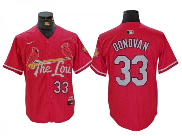 St. Louis Cardinals #33 Brendan Donovan Red 2024 City Connect Limited Jersey