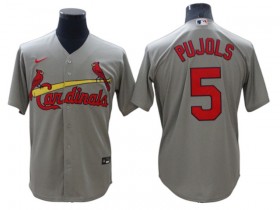 St. Louis Cardinals #5 Albert Pujols Gray Road Cool Base Jersey