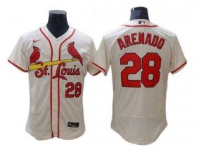 St. Louis Cardinals #28 Nolan Arenado Cream Alternate Flex Base Jersey