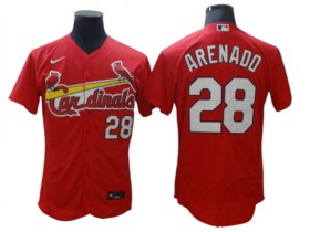 St. Louis Cardinals #28 Nolan Arenado Red Flex Base Jersey