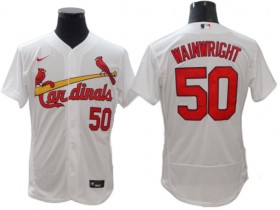 St. Louis Cardinals #50 Adam Wainwright White Home Flex Base Jersey