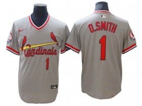 St. Louis Cardinals #1 Ozzie Smith Gary Cooperstown Collection Cool Base Jersey