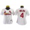 Women's St. Louis Cardinals #4 Yadier Molina Cool Base Jersey - White/Red/Light Blue