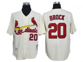 St. Louis Cardinals #20 Lou Brock Cream 1967 Throwback Jersey