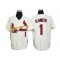 St. Louis Cardinals #1 Ozzie Smith Cream Throwback Jersey