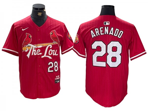 St. Louis Cardinals #28 Nolan Arenado Red 2024 City Connect Limited Jersey