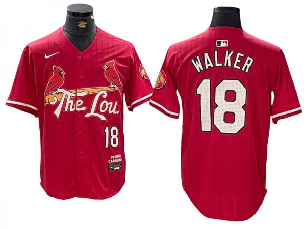 St. Louis Cardinals #18 Jordan Walker Red 2024 City Connect Limited Jersey