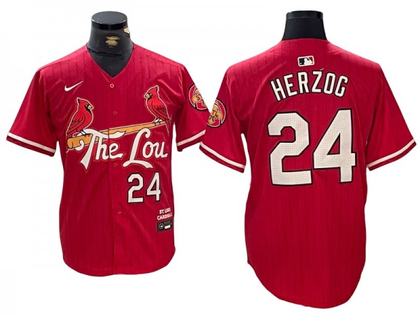 St. Louis Cardinals #24 Whitey Herzog Red 2024 City Connect Limited Jersey