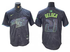 Tampa Bay Rays #21 Jonny DeLuca Charcoal 2024 City Connect Limited Jersey