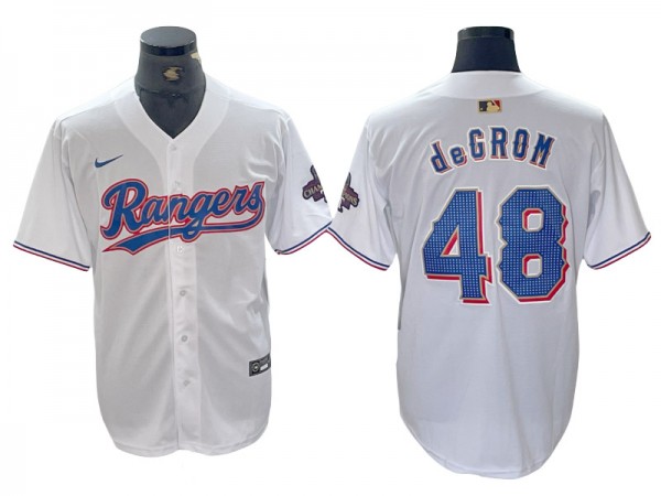 Texas Rangers #48 Jacob deGrom White 2024 Gold Collection Limited Jersey