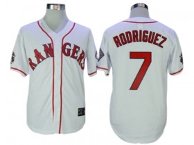 Texas Rangers #7 Ivan Rodriguez White 1995 Throwback Jersey