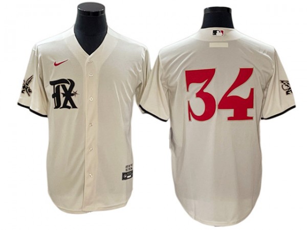 Texas Rangers #34 Nolan Ryan Cream 2023 City Connect Jersey