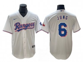 Texas Rangers #6 Josh Jung White Cool Base Jersey