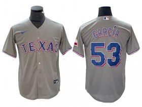 Texas Rangers #53 Adolis Garcia Gray Cool Base Jersey