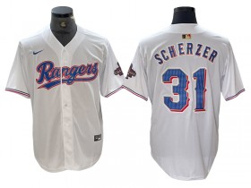 Texas Rangers #31 Max Scherzer White 2024 Gold Collection Limited Jersey