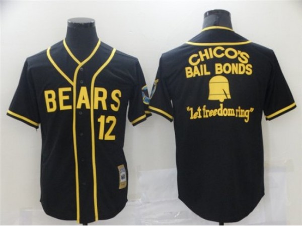 The Bad News Bears #12 Tanner Boyle Black Chico's Bail Bonds Movie Baseball Jersey