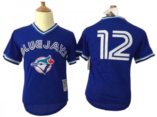 Toronto Blue Jays #12 Roberto Alomar Royal Mesh Batting Practice Throwback Jersey