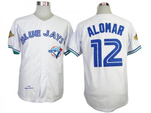 Toronto Blue Jays #12 Roberto Alomar White Throwback Jersey