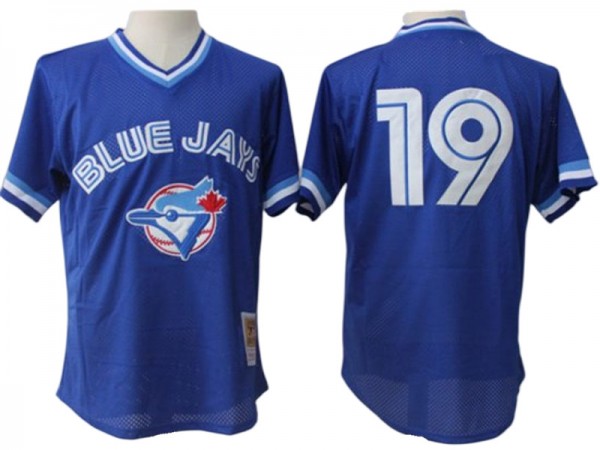 Toronto Blue Jays #19 Jose Bautista Royal Mesh Batting Practice Throwback Jersey