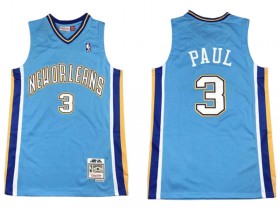 M&N Hornets #3 Chris Paul Light Blue 2005/06 Hardwood Classic Jersey