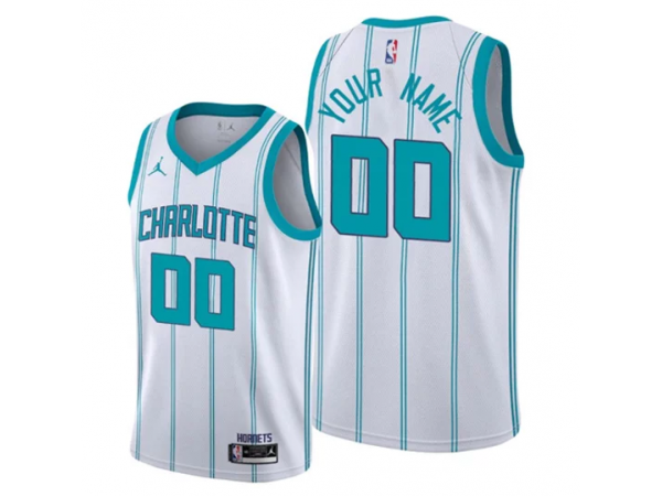 Custom Charlotte Hornets White Association Edition Jersey