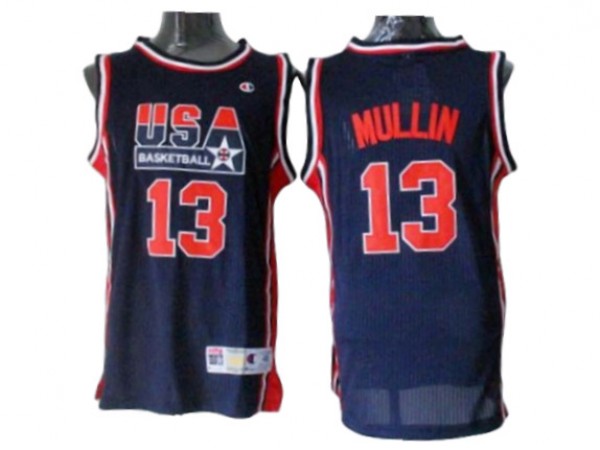 1992 Olympic USA Basketball Dream Team #13 Chris Mullin Jersey - Navy/White