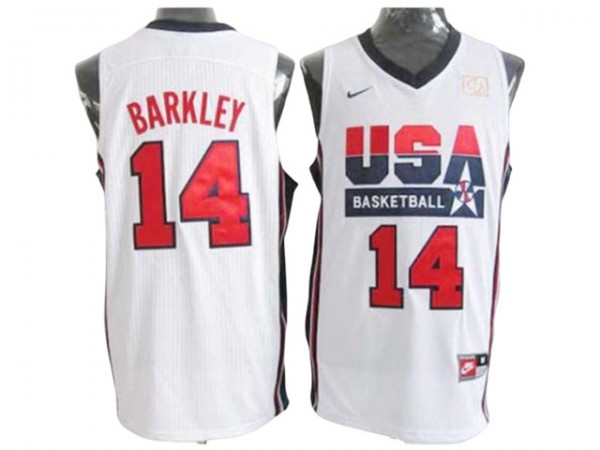 1992 Olympic USA Basketball Dream Team #14 Charles Barkley Jersey - Navy/White