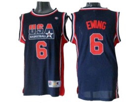 1992 Olympic USA Basketball Dream Team #6 Patrick Ewing Jersey - Navy/White