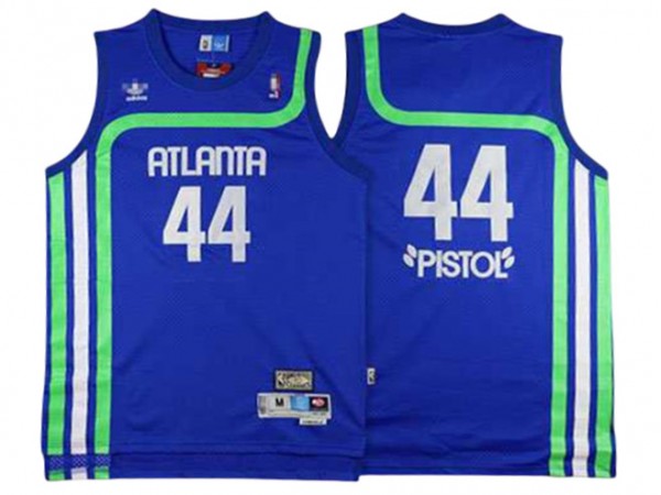 Atlanta Hawks #44 "Pistol" Pete Maravich Blue Hardwood Classics Jersey