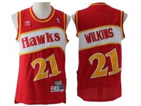 Atlanta Hawks #21 Dominique Wilkins Red Hardwood Classics Jersey