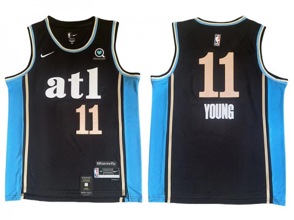 Atlanta Hawks #11 Trae Young Black 2023/24 City Edition Swingman Jersey