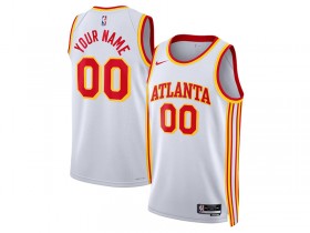 Custom Atlanta Hawks White Association Edition Jersey