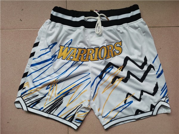 Golden State Warriors Just Don "Warriors" White Sublimated Basketball Shorts