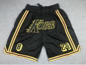 Los Angeles Lakers Just Don "Kobe" #8/24 Black Basketball Shorts